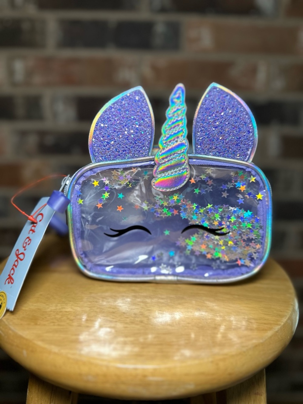 Sparkling Purple Unicorn Clear Kids Bag